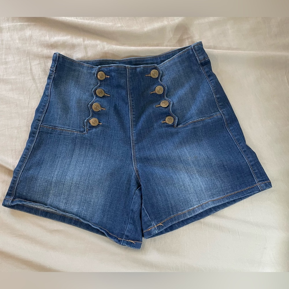 Super Cute Denim Sailor Shorts